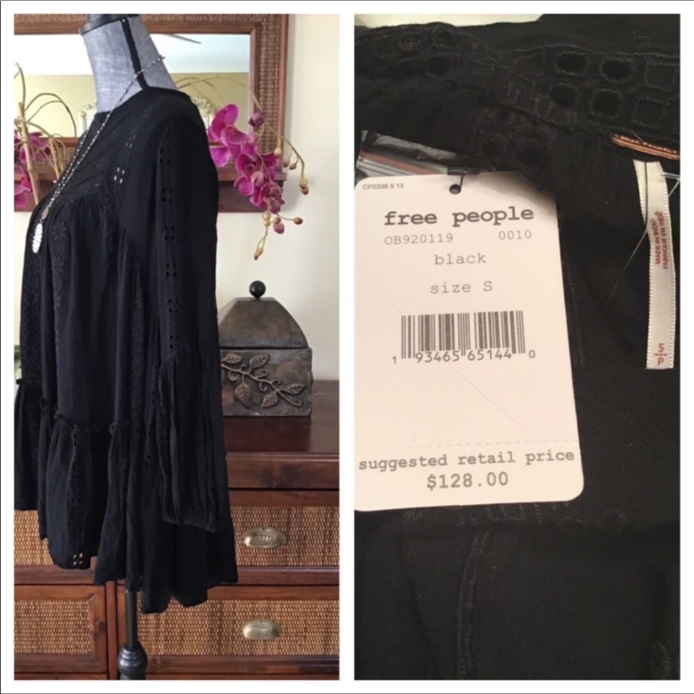 Free People Kiss Kiss Embroidered Tunic. NWT. - Picture 5 of 7